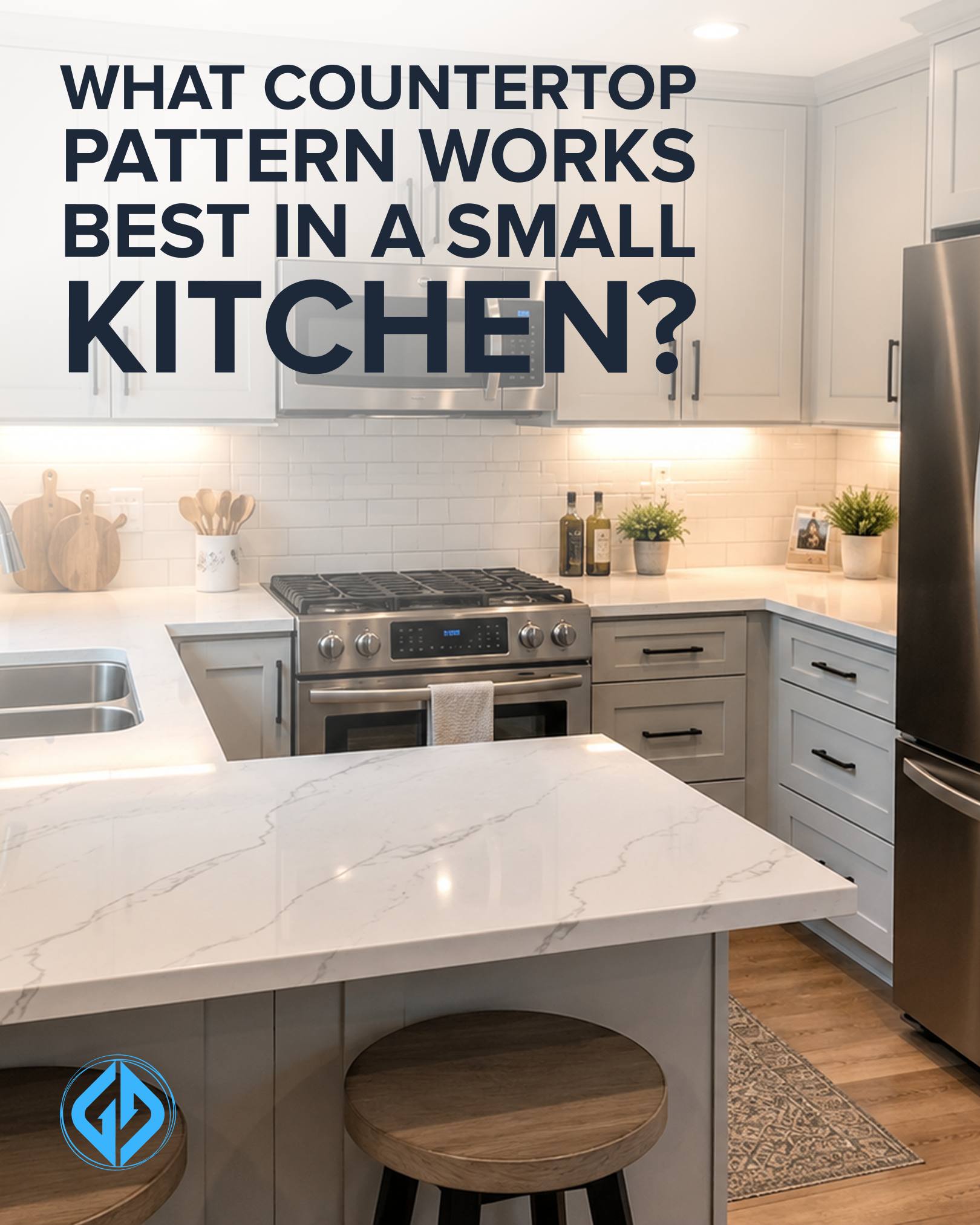 What Countertop Pattern Makes a Small Kitchen Look Bigger?